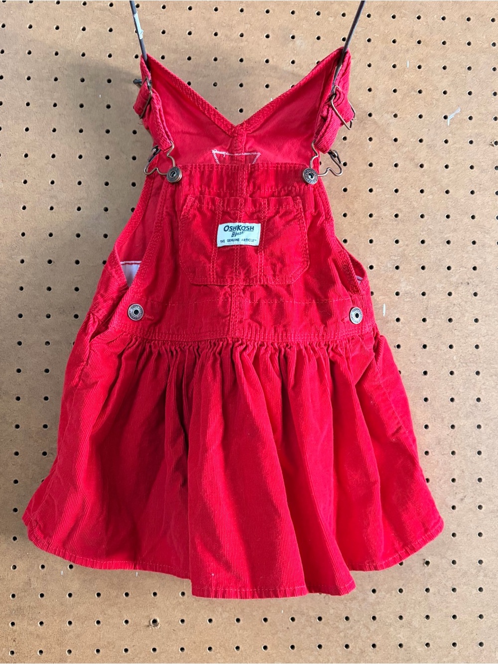 OshKosh B'gosh Bright Red Corduroy Pinafore